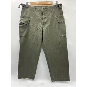 Gap Men's 30x28 Cargo Green Wide Leg Utility Pants Button Fly Pockets Y2K 2002